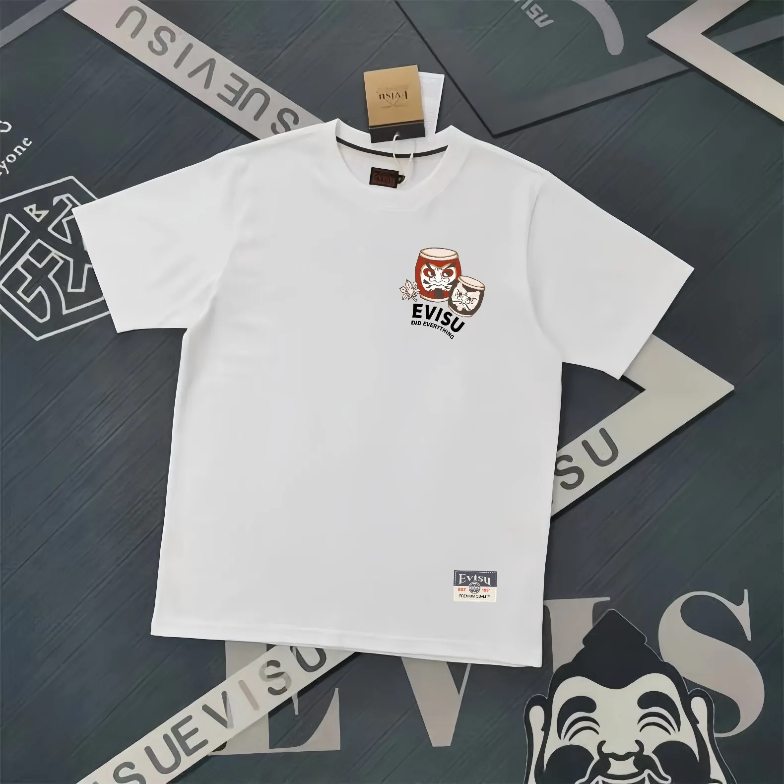 Evisu 2025New Arrival T ⚠ Quality⚠ Same Style T 。 ，Black S-XXL，White S-XXL，Gray M-XXL，Red S-XXL， Red M-XXL